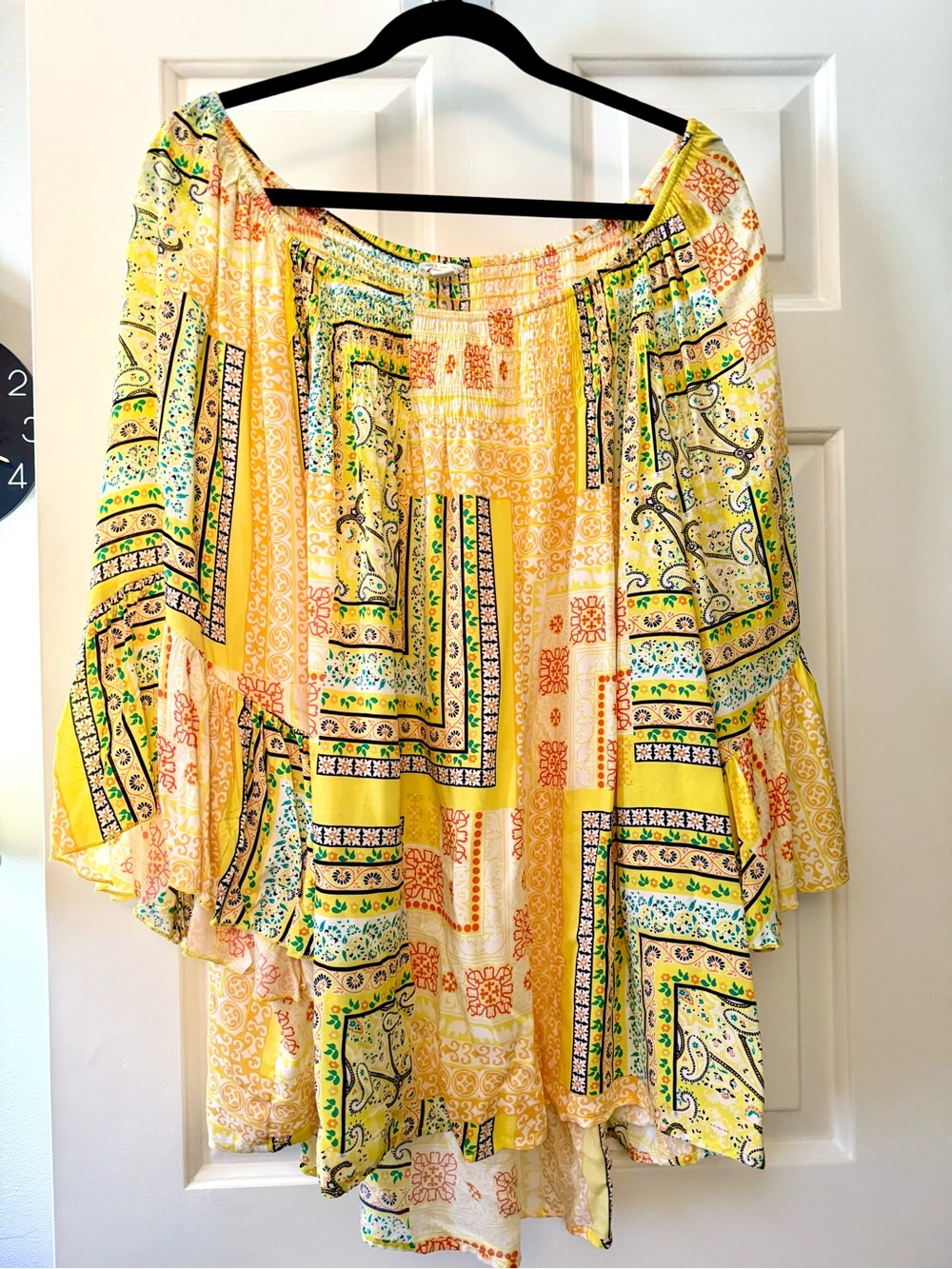 Cato Yellow Multi-Print Tunic Top